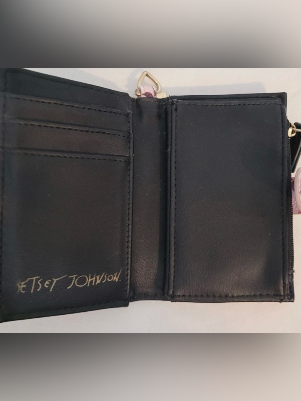 Betsey Johnson Floral Pink Women's Wallet Clutch with Heart Detail - Picture 13 of 16